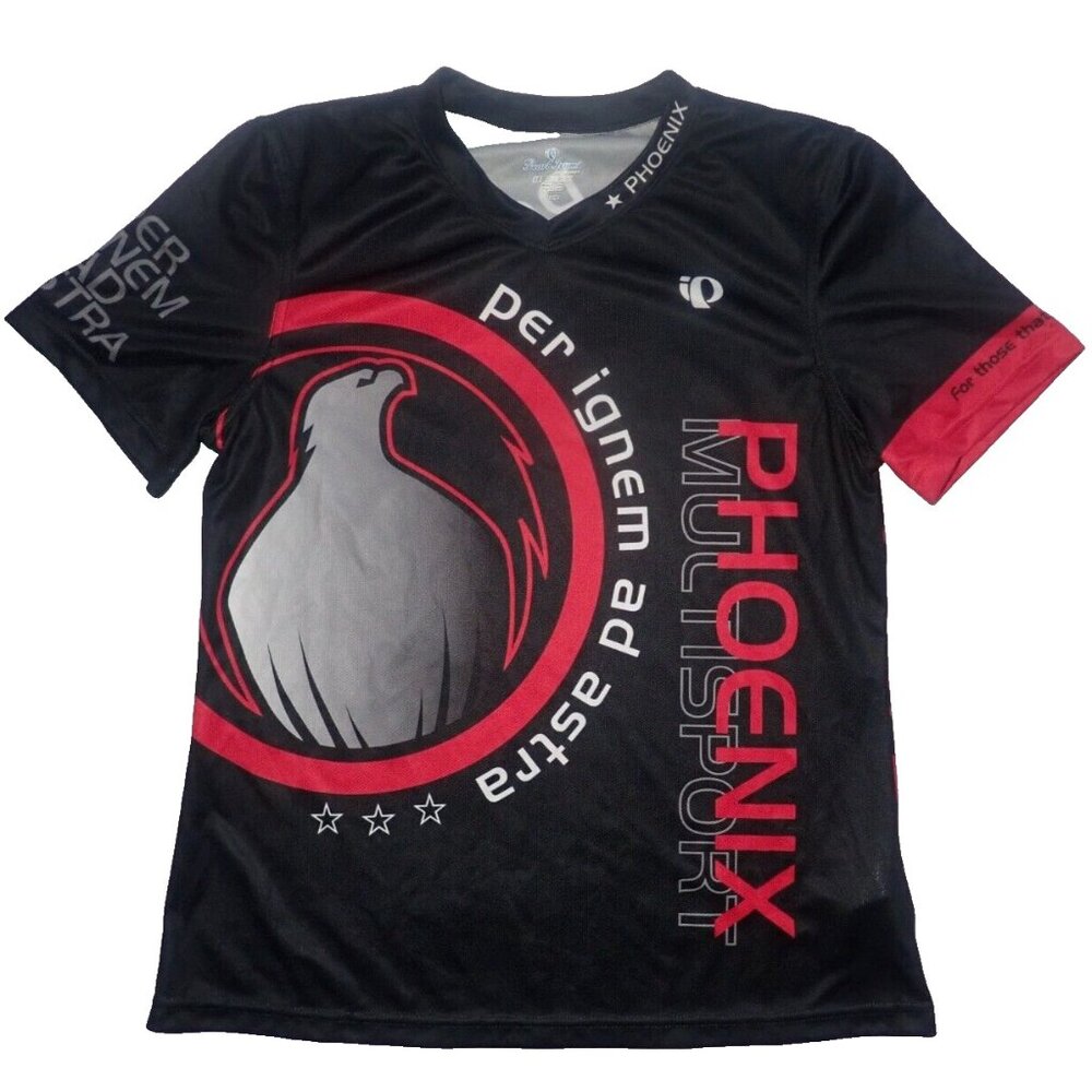 Pearl Izumi Jersey Select Women L Phoenix Multisport Black Red Short‎ Sleeve